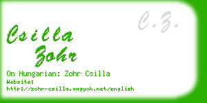 csilla zohr business card